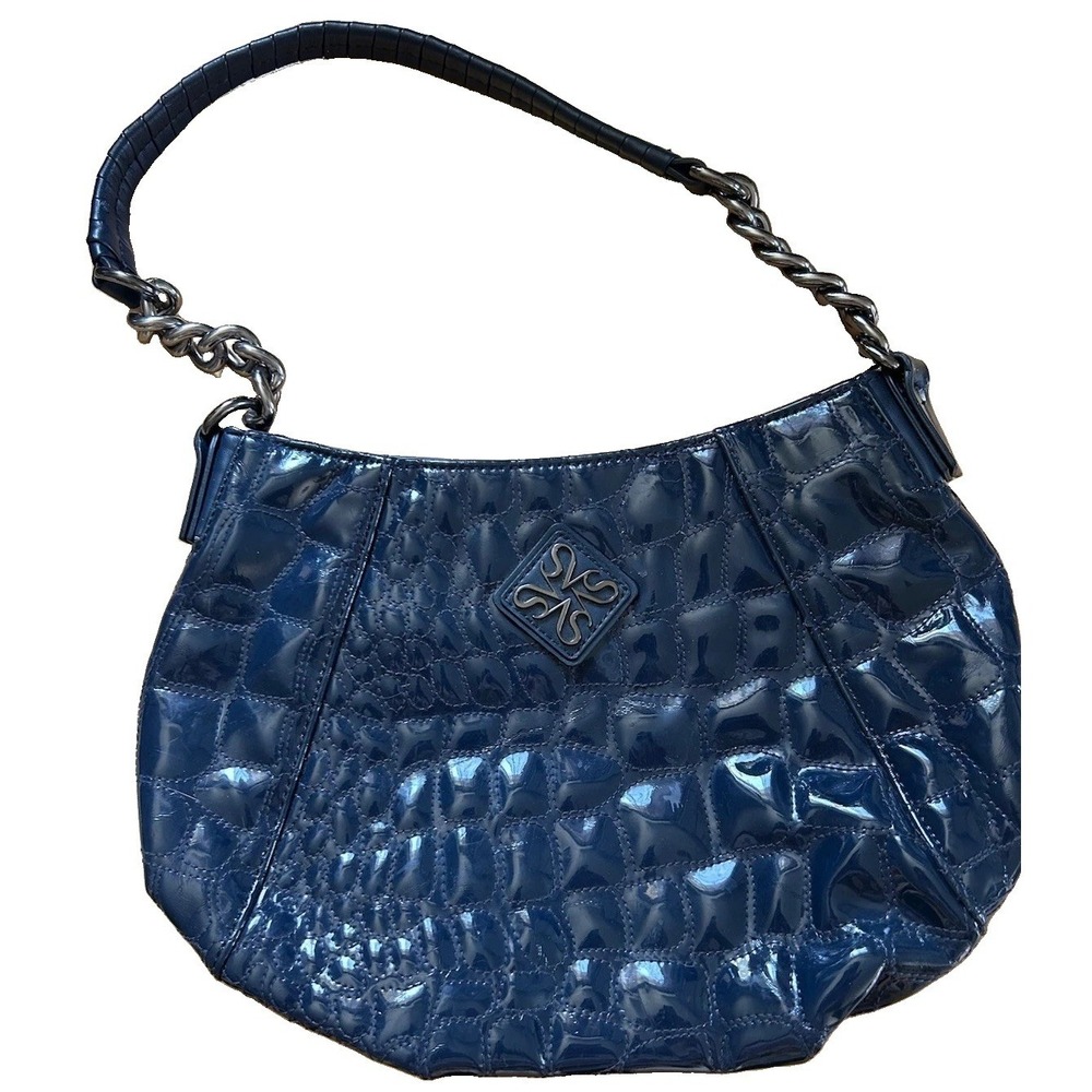 Women's Simply Vera Wang Faux Leather Blue Quilted Handbag Fashion